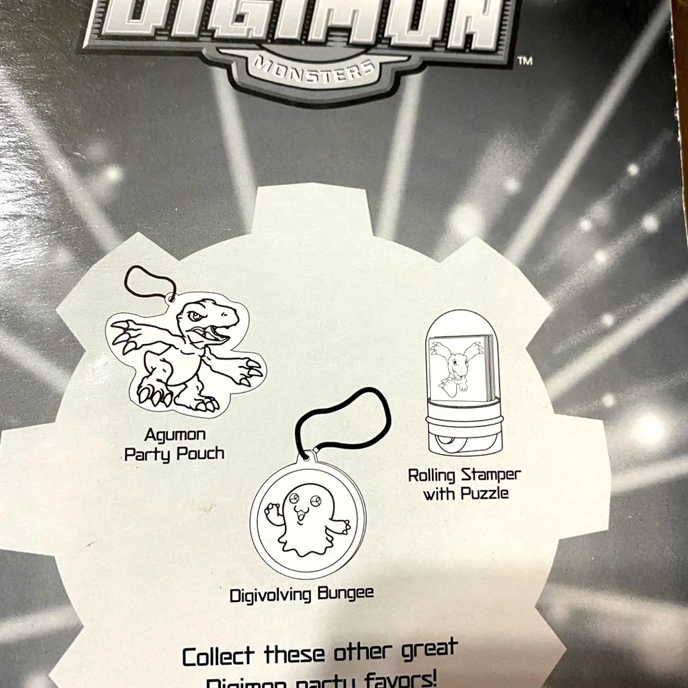 DIGITAL DIGIMON MONSTERS VTG 2000 NWT PARTY FAVORS 4 ROLLING STAMPERS 4 PUZZLES